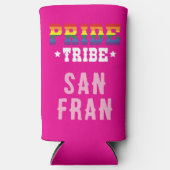 Aangepaste Kleurrijke LGBTQ + Rainbow Pride Tribe Seltzer Blikjeskoeler (Voorkant)