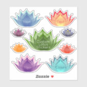 Aangepaste kleurrijke Lotus Flowers Art Elegant Sj Sticker (Vel)