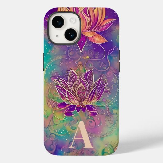 Aangepaste  kleurrijke Lotus Flowers Case-Mate iPhone Case (Achterkant)