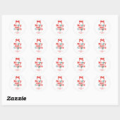 Aangepaste Kleurrijke Merry & Bright Kerst/Holiday Ronde Sticker (Vel)