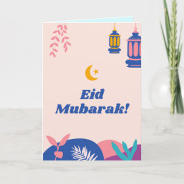 Aangepaste kleurrijke moderne eid-mubarak-Kaart Feestdagen Kaart