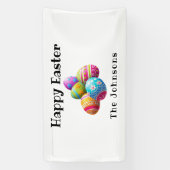 Aangepaste kleurrijke moderne eierjacht Happy East Spandoek (Verticaal)