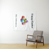 Aangepaste kleurrijke moderne eierjacht Happy East Wandkleed (In Situ (horizontaal))