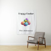 Aangepaste kleurrijke moderne eierjacht Happy East Wandkleed (In situ)