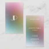 Aangepaste kleurrijke moderne Elegant Monogram Sja Visitekaartje (Voorkant / Achterkant)