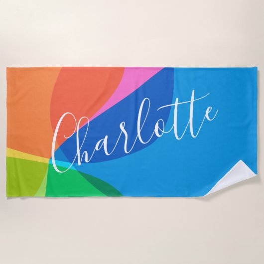 Aangepaste kleurrijke moderne geometrische vormen strandlaken (Voorkant)