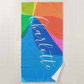 Aangepaste kleurrijke moderne geometrische vormen strandlaken (Voorkant)