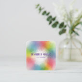 Aangepaste kleurrijke moderne legante Sjabloon Tre Vierkante Visitekaartje (Staand voorkant)