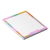 aangepaste kleurrijke moderne regenboog abstract notitieblok (Schuin)