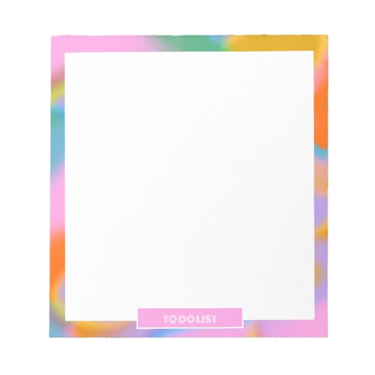 aangepaste kleurrijke moderne regenboog abstract notitieblok (Voorkant)