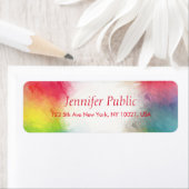 Aangepaste kleurrijke moderne regenboog Abstracte Etiket (Insitu)