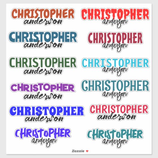 Aangepaste Kleurrijke Naam Boy School Vinyl Sticke Sticker (Vel)