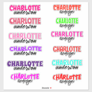 Aangepaste Kleurrijke Naam Girly School Vinyl Stic Sticker