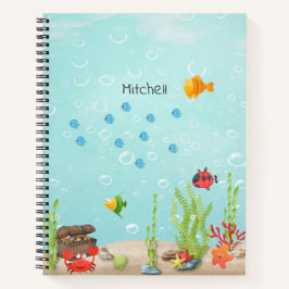 Aangepaste Kleurrijke Oceaan Kinderen School Notitieboek