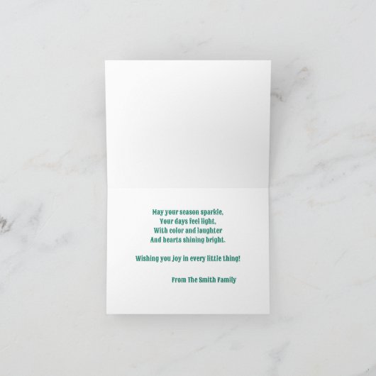 Aangepaste kleurrijke Origami Tree Joyful Holiday  Kaart (Binnen)