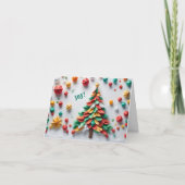 Aangepaste kleurrijke Origami Tree Joyful Holiday Kaart (Voorkant)