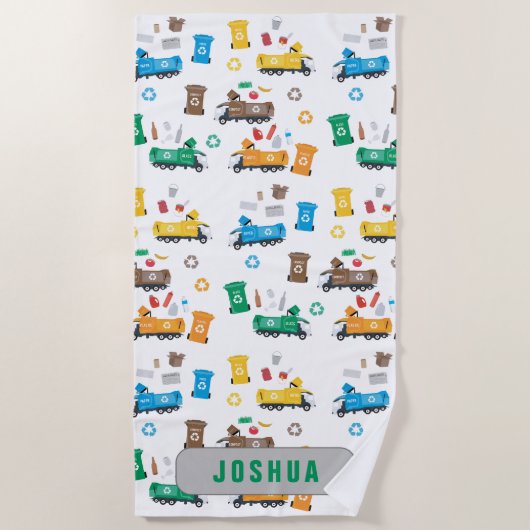 Aangepaste kleurrijke recycling vuilniswagens en b strandlaken (Voorkant)