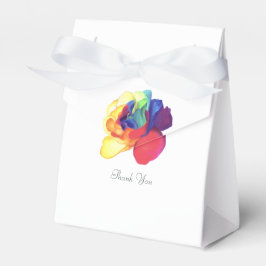 Aangepaste Kleurrijke Regenboog Roos Bedankdoosjes