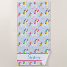 Aangepaste kleurrijke regenboog Unicorn Beach-hand