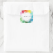 Aangepaste kleurrijke Sjabloon Hand Script Modern Vierkante Sticker (Tas)