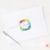 Aangepaste kleurrijke Sjabloon Hand Script Modern Vierkante Sticker (Envelop)
