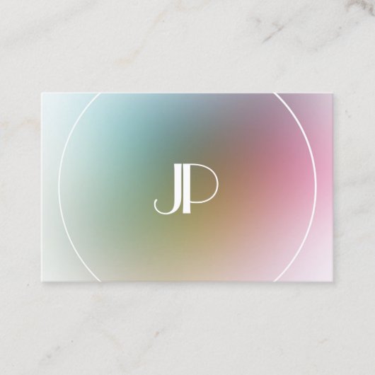 Aangepaste kleurrijke Sjabloon Modern Elegant Mono Visitekaartje (Voorkant)