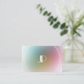 Aangepaste kleurrijke Sjabloon Modern Elegant Mono Visitekaartje (Staand voorkant)