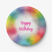 Aangepaste Kleurrijke Sjabloon Script Gelukkige Ve Papieren Bordje (Voorkant)