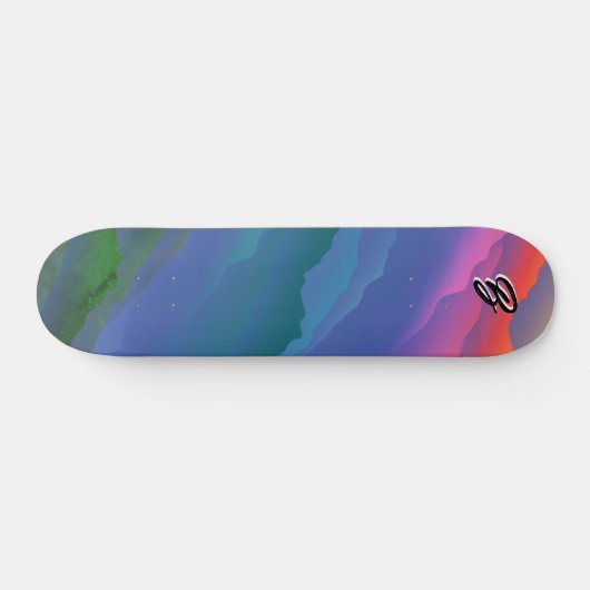 Aangepaste kleurrijke Sky Mountain Forest Zee Wavy Persoonlijk Skateboard (Horizontaal)