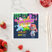 Aangepaste Kleurrijke Slime Lab Redhead Girl Scien Servet (Insitu)