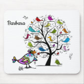 Aangepaste Kleurrijke Spring Bird Mousepad Muismat (Voorkant)