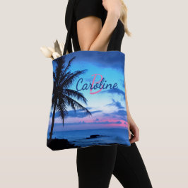 Aangepaste Kleurrijke Tropische Eiland Strand Ocea Tote Bag