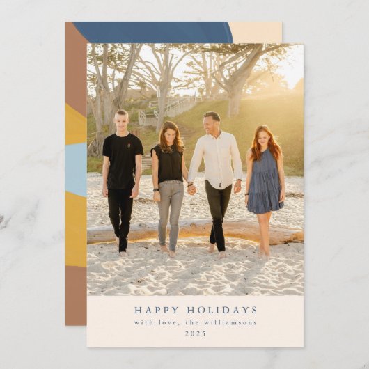 Aangepaste Kleurrijke Unieke Abstracte Portretfoto Feestdagenkaart (Voorkant / Achterkant)