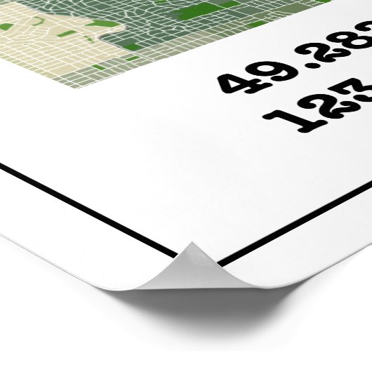 Aangepaste kleurrijke Vancouver Home Map met coörd Poster (Hoek)