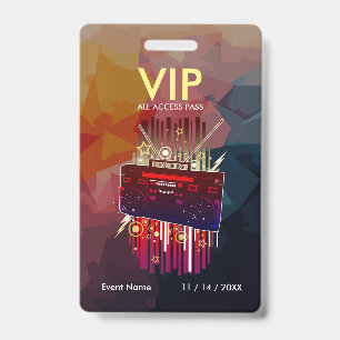 Aangepaste Kleurrijke VIP-Eventpas Met Modern Desi Badge