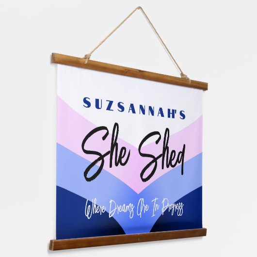 Aangepaste kleurrijke Waterverf Chevron Ze schreef Hangend Wandkleed (Gebogen)