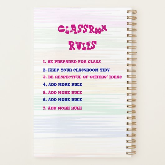 Aangepaste kleurrijke Waterverf lerarenplank Planner (Achterkant)