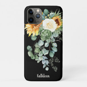 Aangepaste kleurrijke Waterverf Zonnebloem Naam Case-Mate iPhone Case