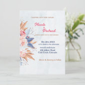 Aangepaste kleurrijke Wildflower bruiloft uitnodig Kaart (Staand voorkant)