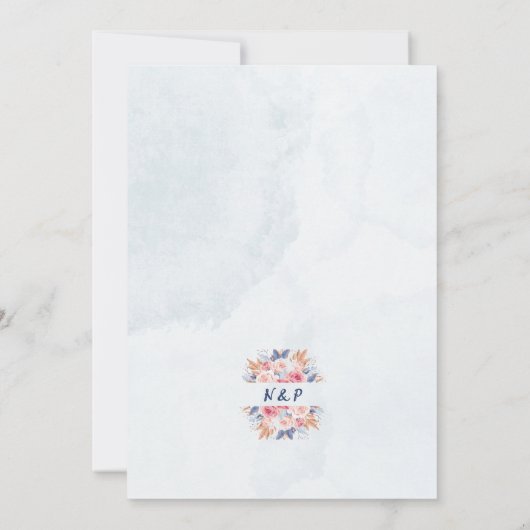 Aangepaste kleurrijke Wildflower bruiloft uitnodig Kaart (Achterkant)