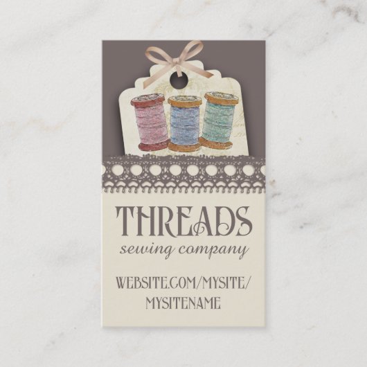 Aangepaste kleurspoelen voor naadloze naaigarens visitekaartje (Voorkant)