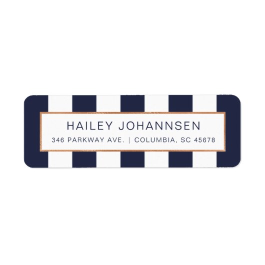 Aangepaste kleurstrepen Faux Folie Adresetiketten Etiket (Voorkant)