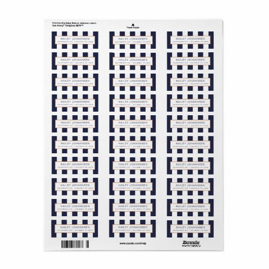 Aangepaste kleurstrepen Faux Folie Adresetiketten Etiket (Full Sheet)