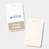 Aangepaste Kleurtekst Sociaal Werk Begeleider Badge (Voor- en achterkant)