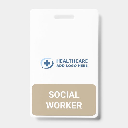 Aangepaste Kleurtekst Sociaal Werk Begeleider Badge (Voorzijde)