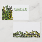 Aangepaste kleurtijmkruiden voor het koken van che visitekaartje (Voorkant / Achterkant)