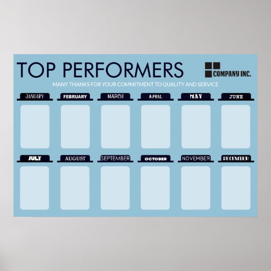 Aangepaste kleurtop-uitvoerder van maandweergave poster (Voorkant)