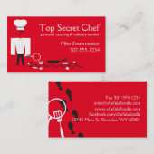 Aangepaste kleurtopgeheim detective chef-catering visitekaartje (Voorkant / Achterkant)