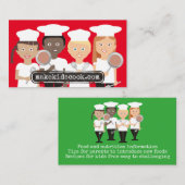 Aangepaste kleurverscheidenheid kinder kooktienche visitekaartje (Voorkant / Achterkant)