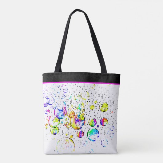 Aangepaste kleurzeepbellen en muziekcanvas tas (Achterkant)